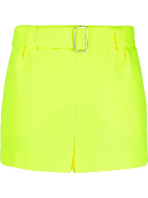 Mid-rise belted shorts - Yellow