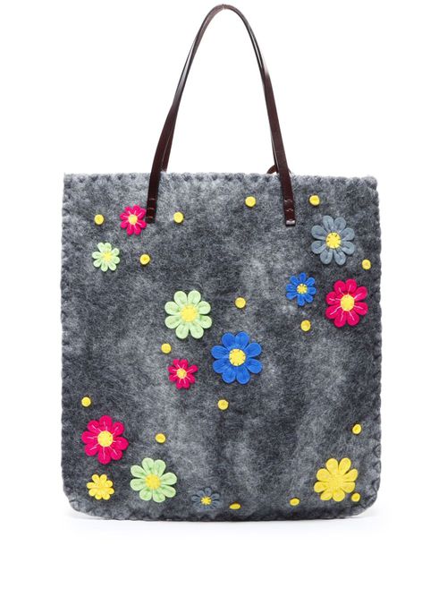 Flower tote bag - Grey