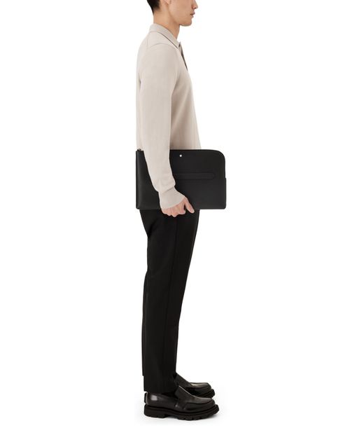 Sartorial Leather Laptop Case - Black