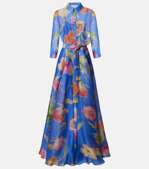 Floral silk organza gown