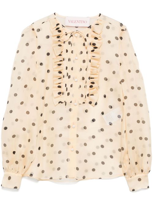 Polka dot-print blouse - Neutrals