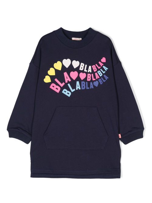 Slogan-print dress - Blue
