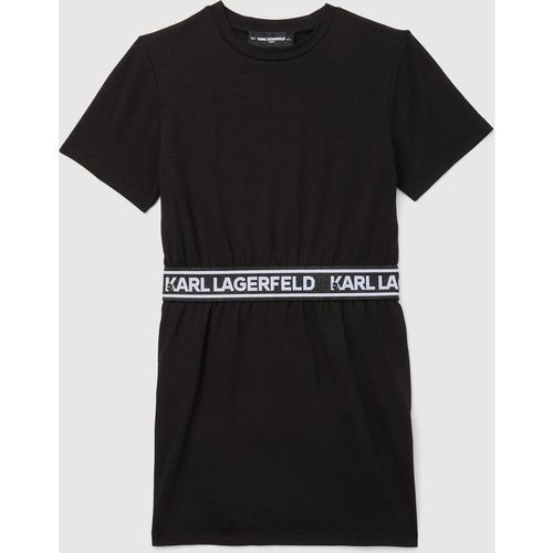 Karl Lagerfeld - Robe T-shirt Avec Galon À Logo Pour Fille, Noir, : 10y