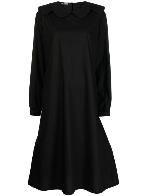 Rounded-collar midi dress - Black