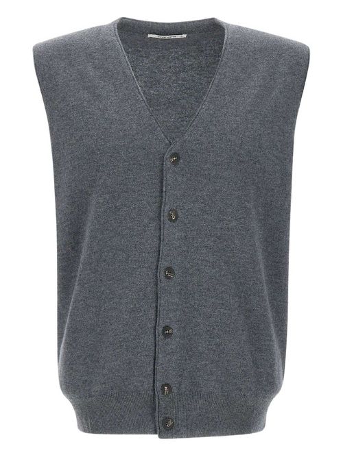 Kangra wool sleeveless cardigan - Grey