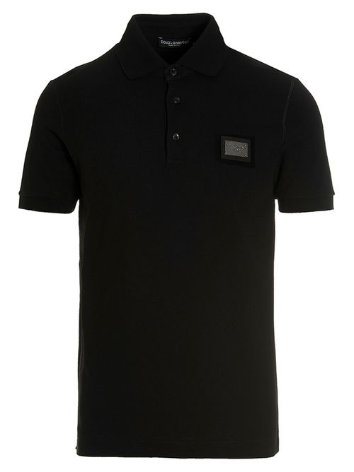 Piqué Cotton Polo Shirt — Black
