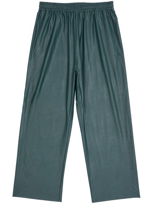 Elasticated-waist wide-leg trousers - Blue