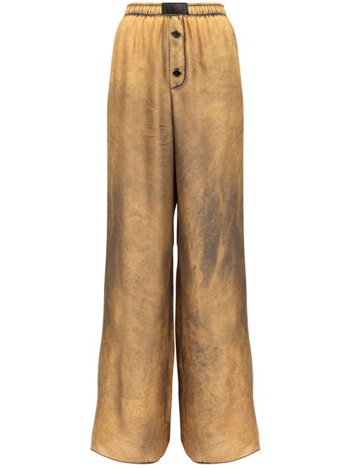Distressed-finish flared trousers - Yellow