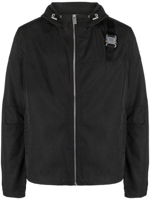 Buckle-detail hooded jacket