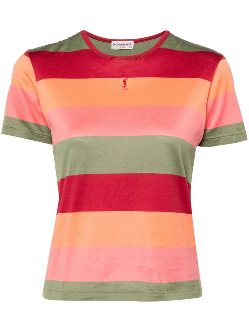 Striped logo T-shirt - Red