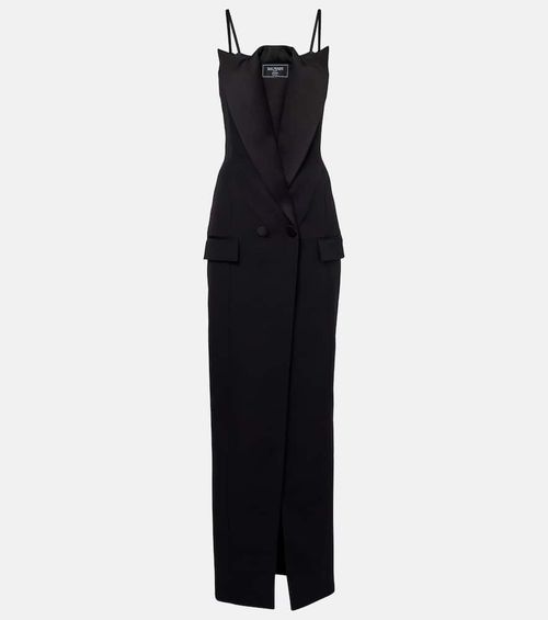 Wool grain de poudre gown