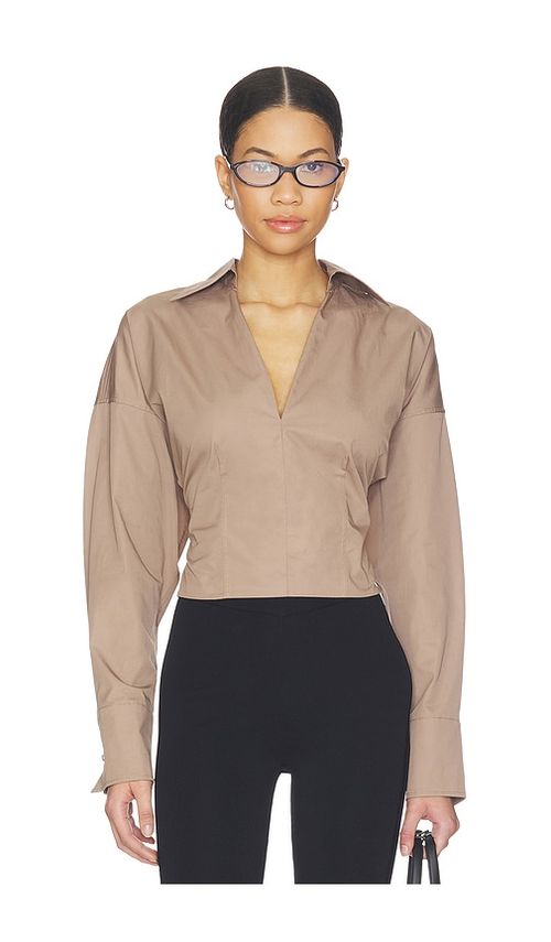 L'Academie By Marianna Sabina Top in Taupe. - XXS also in XS, S, M