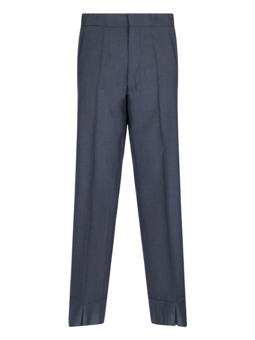 Tailored Trousers in Mohair-Silk Blend with Polyurethane Finish