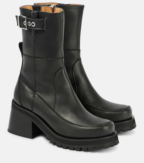 Faux leather ankle boots