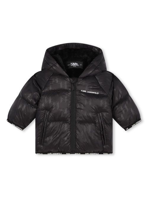 Logo print puffer jacket - Black