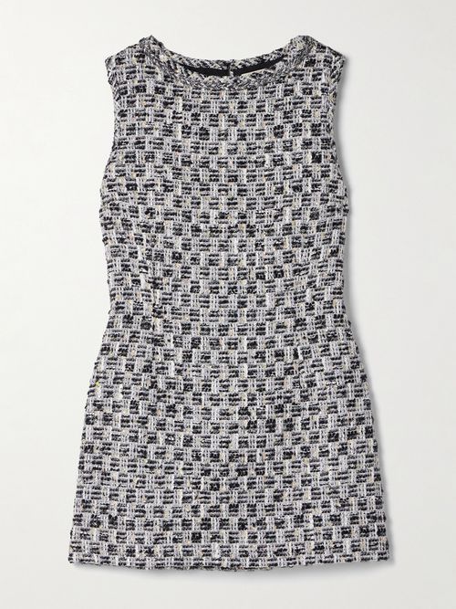 Moorgate Metallic Cotton-tweed Mini Dress - Silver