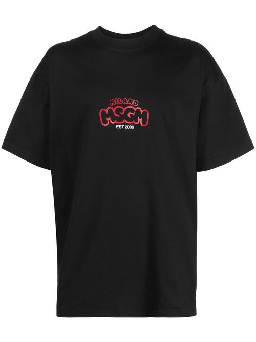 Graphic-print cotton T-shirt - Black