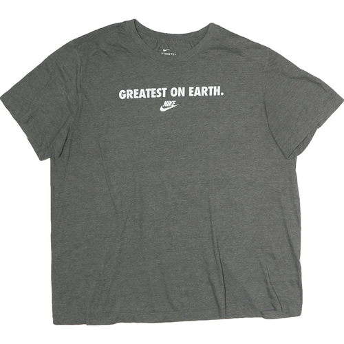 NIKE Mens Grey Greatest On Earth Graphic T-Shirt XL Short Sleeve Crew Neck