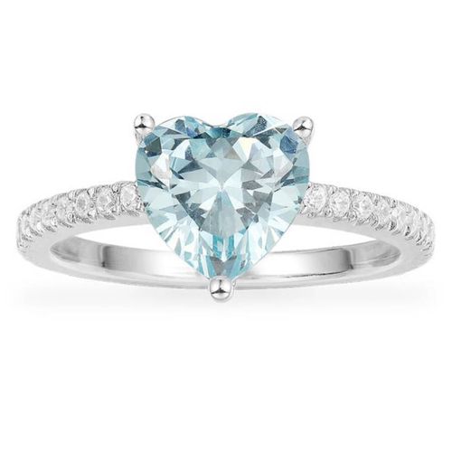 Sterling Silver Blue Heart Ring