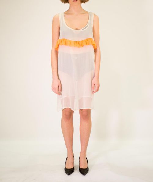 Beige Long Silk Dress