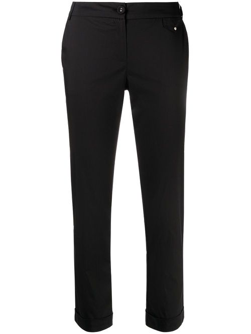 Slim-fit cropped trousers - Black