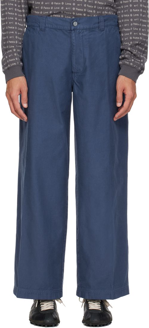 Navy Chino Woven Trousers