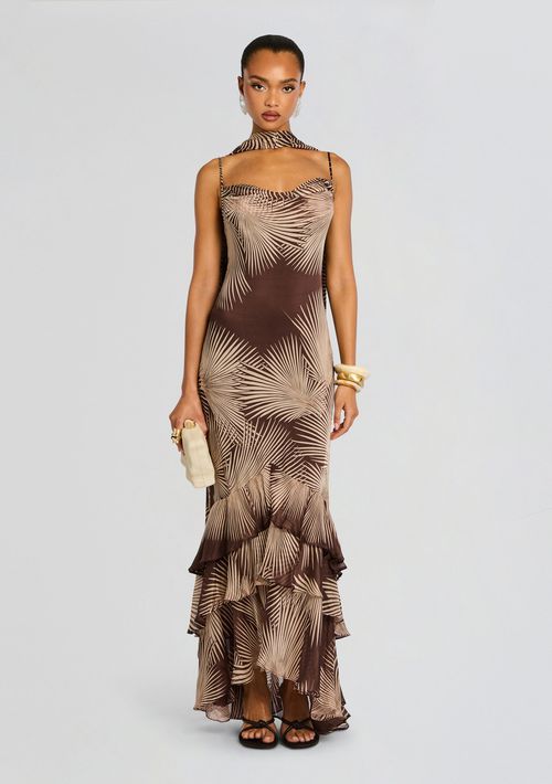 Cowl Maxi Dress With Sash
