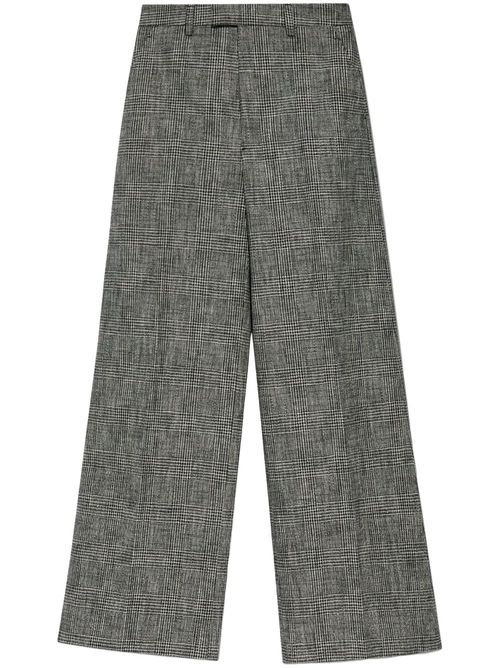Checked wide-leg trousers - Black