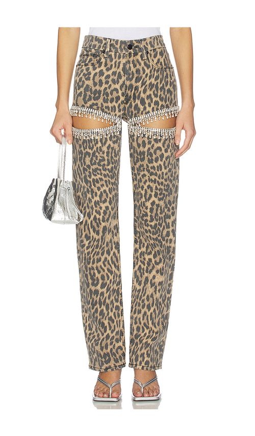 Good American Leopard Good Icon Straight Diamond Jeans in Brown. 10. Also , 14, 16, 18, 2, 20, 22, 24, 4