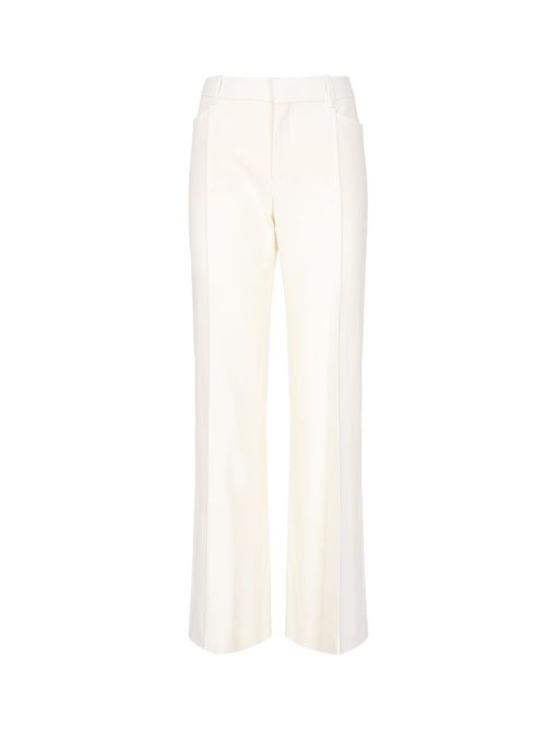 Chloé Women White Flared Trousers In Wool And Silk Woman