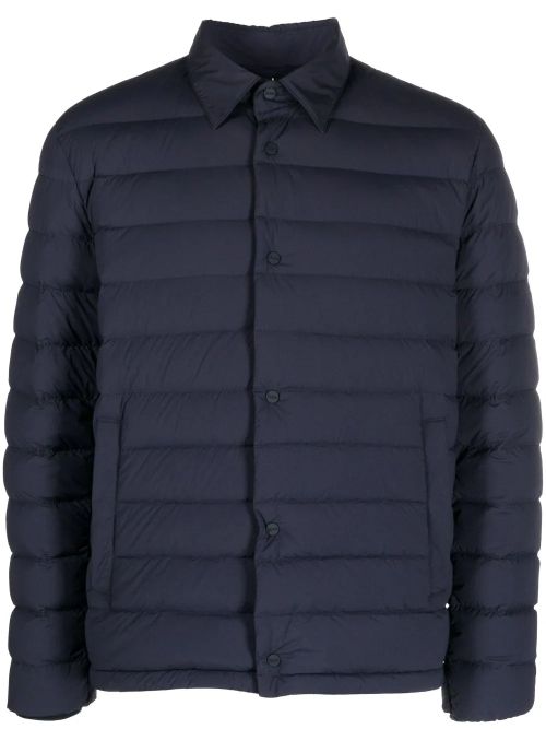Padded Down-Feather Down Jacket — Navy