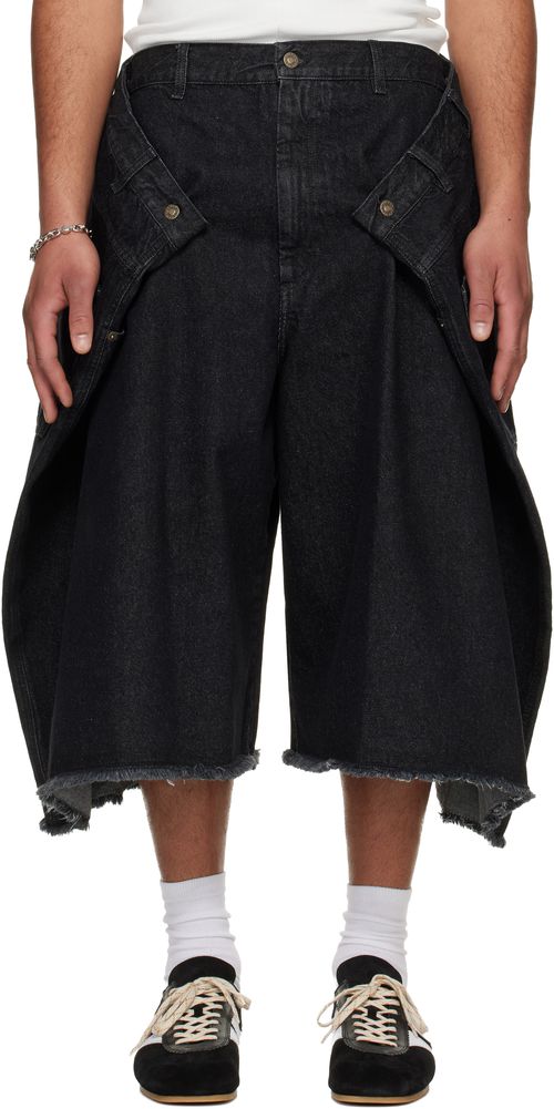 Black Denim Maxi Shorts