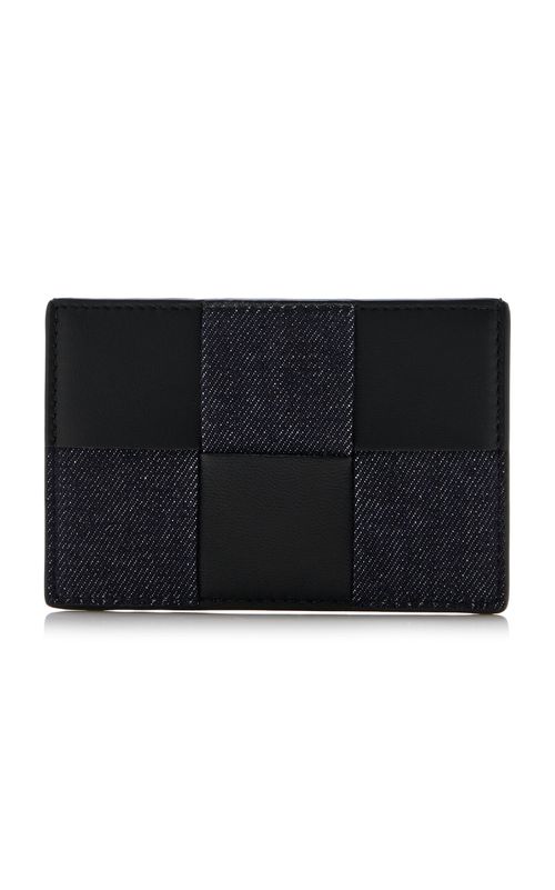 Cassette Leather and Denim Cardholder