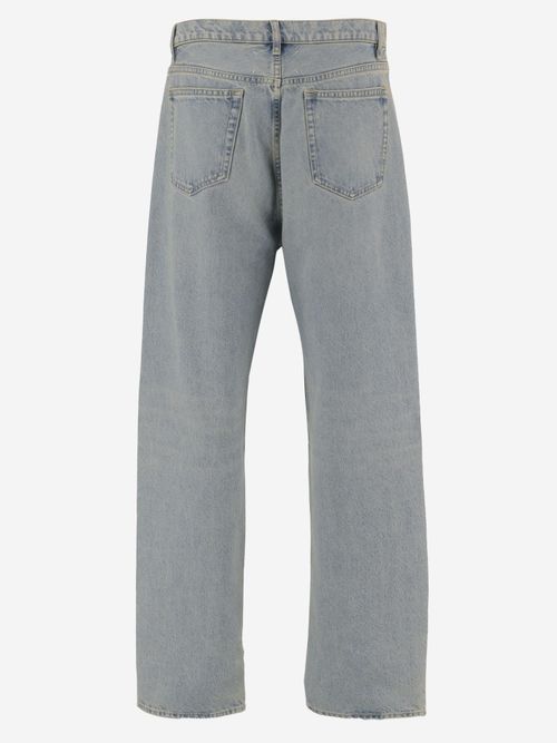 Paint-Splatter Cotton Denim Jeans — Blue