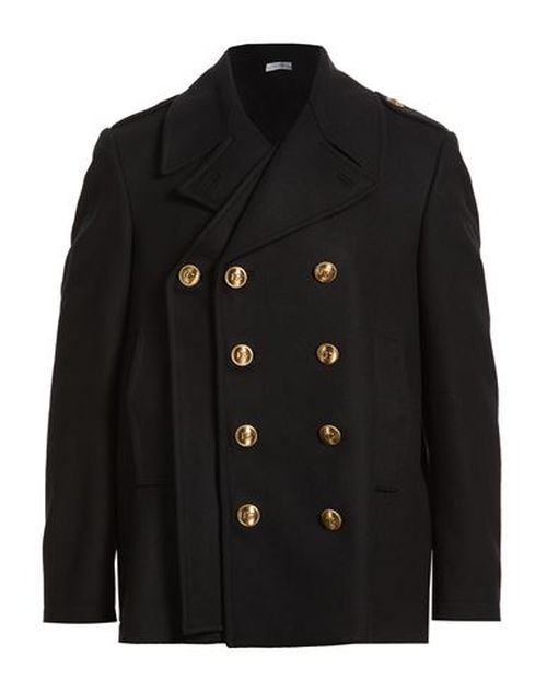 Man Coat Black Size 42 Virgin Wool, Polyamide