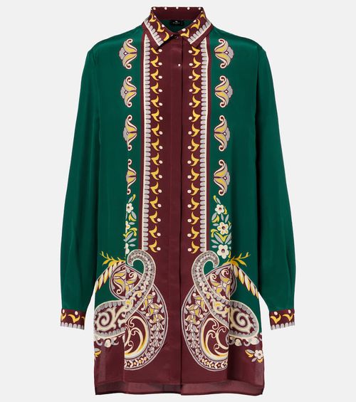 Printed oversized silk shirt