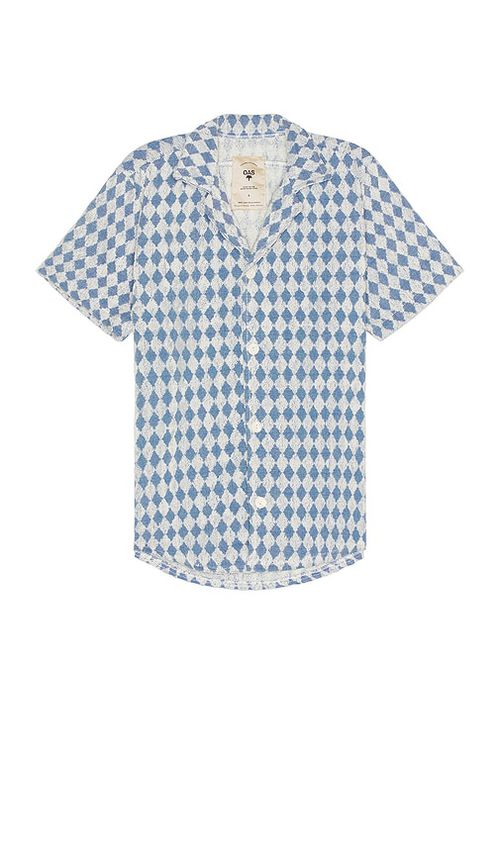 OAS Navy Diamond Cuba Terry Shirt in Blue. -  S also in