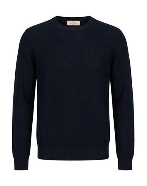 Man Sweater Midnight blue Size 40 Cotton