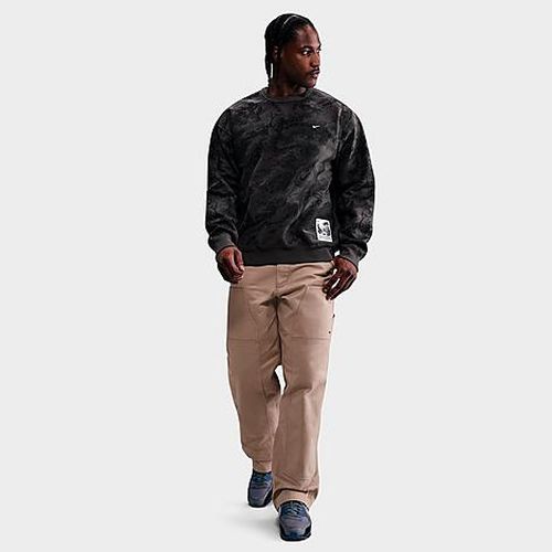 Men's Solo Swoosh Fleece Crewneck Sweatshirt in Medium Ash/Black
