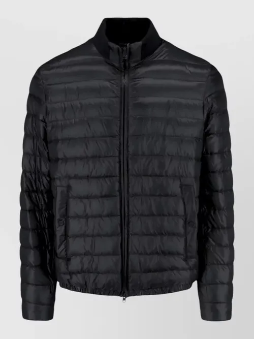 Herno - quilted jacket lightweight ribbed collar pocket