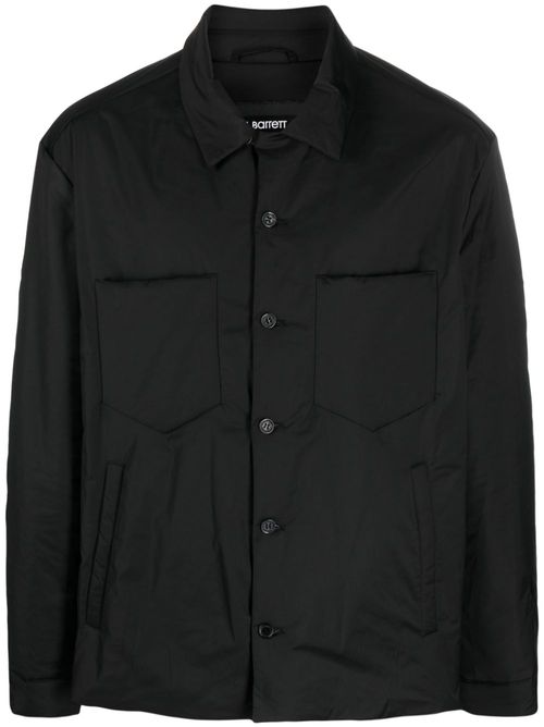 Patch-pockets padded shirt jacket - Black