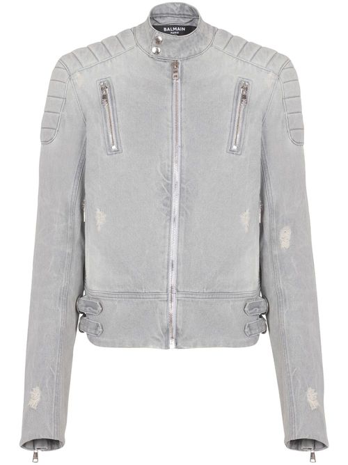 Biker denim jacket - Grey