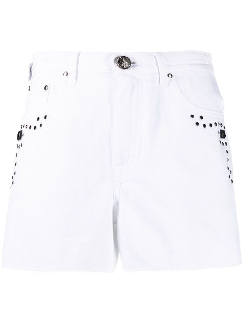 Leaf stud-detail shorts - White