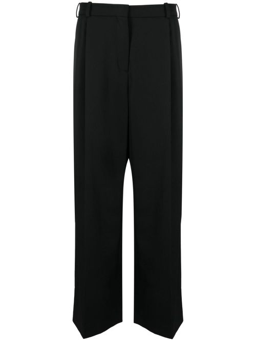 Pleated wide-leg trousers - Black