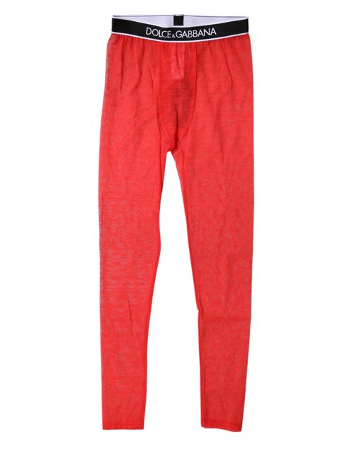 Logo-Waistband Nylon Leggings — Red