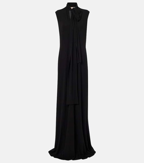 Scarf-detail jersey maxi dress