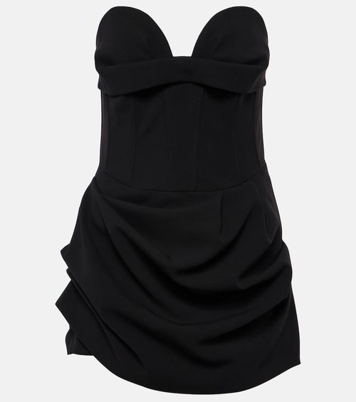 Draped asymmetric bustier dress