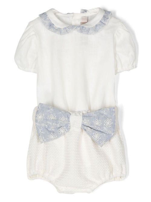 Oversized-bow shorts set - Neutrals