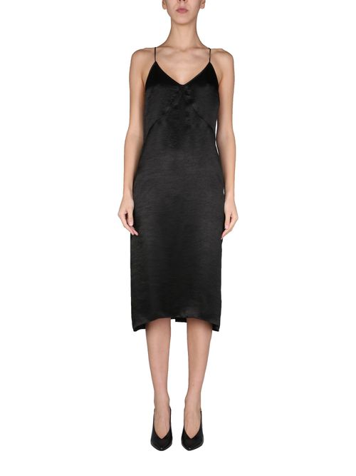 Satin-finish midi dress