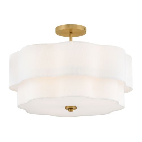 Lacquered Brass LED Semi-Flush Mount from the Gwen Collection